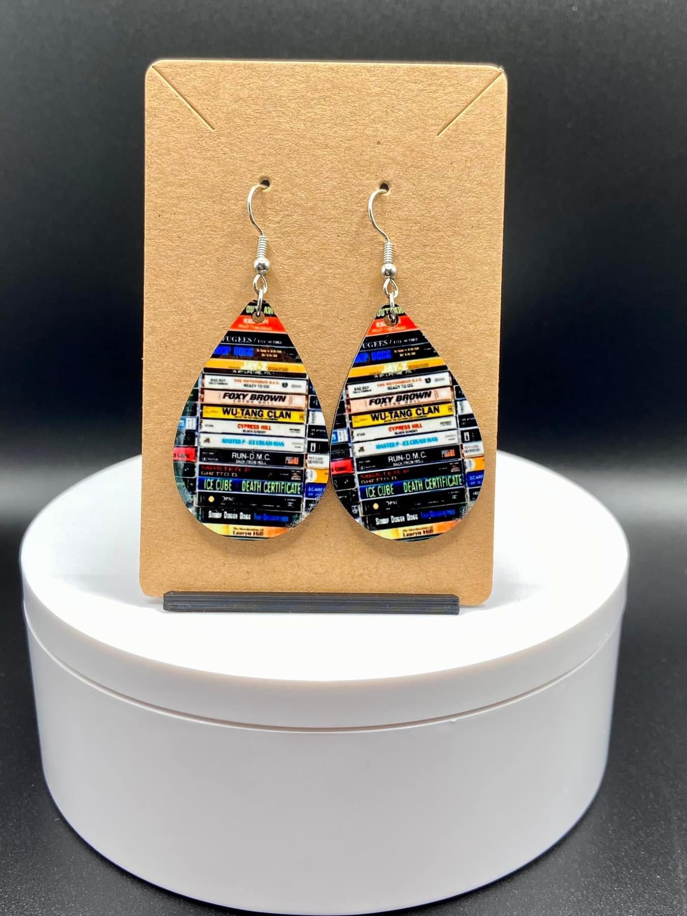 Retro Vibes: Handmade Cassette Tape Earrings for Music Lovers!
