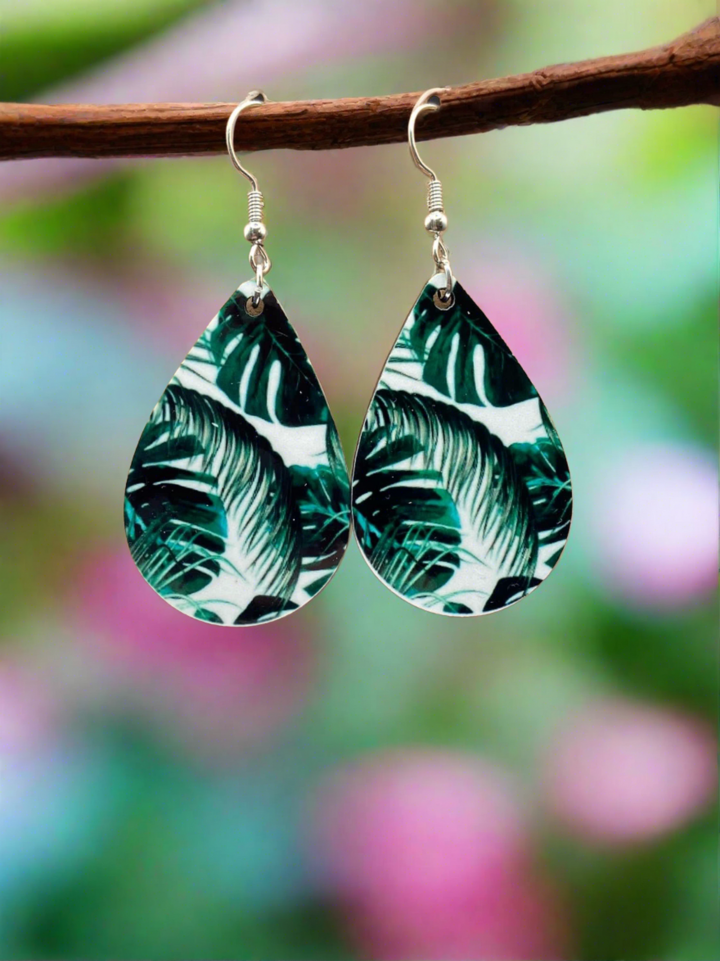 Exotic Paradise: Handmade Palm Tree and Monstera Earrings - Nature Inspired Jewelry