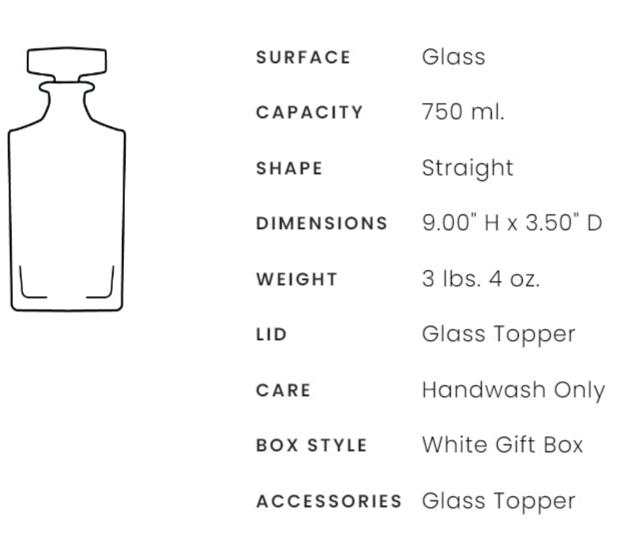Custom Engraved Whiskey Decanter 750ML (Includes 2 Glass Whiskey Cups)