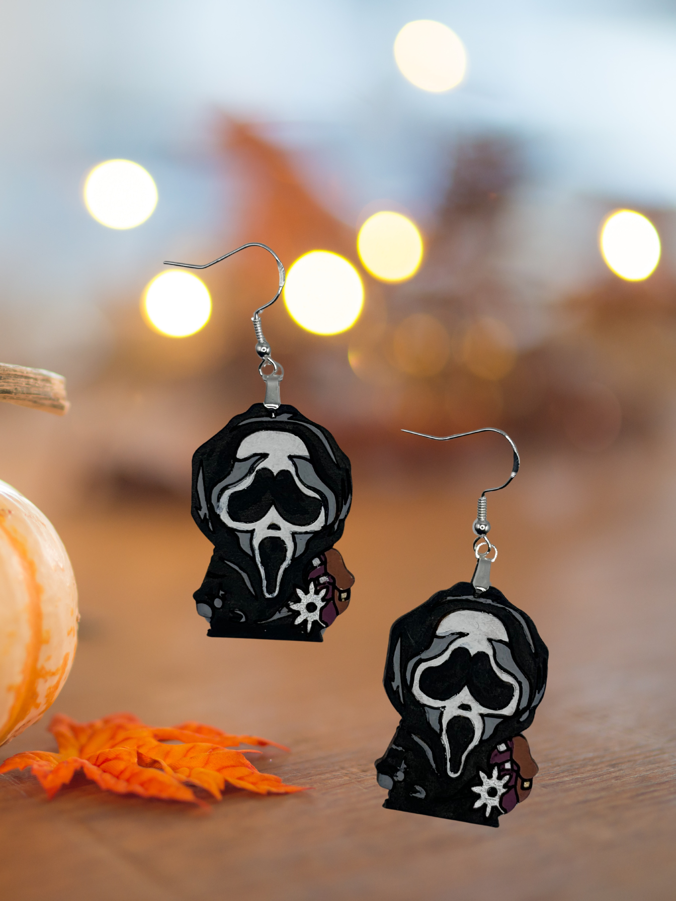 Hand Painted Halloween Character Earrings with Hypo-Allergenic Hooks