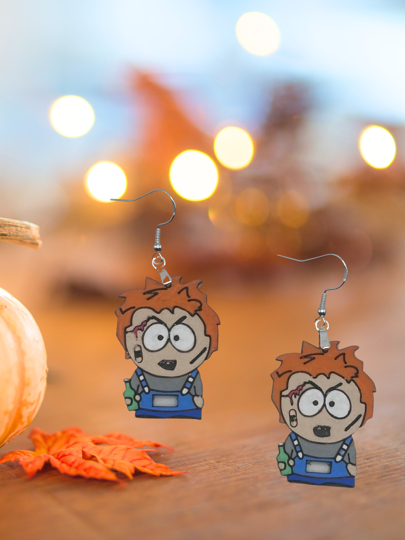 Hand Painted Halloween Character Earrings with Hypo-Allergenic Hooks