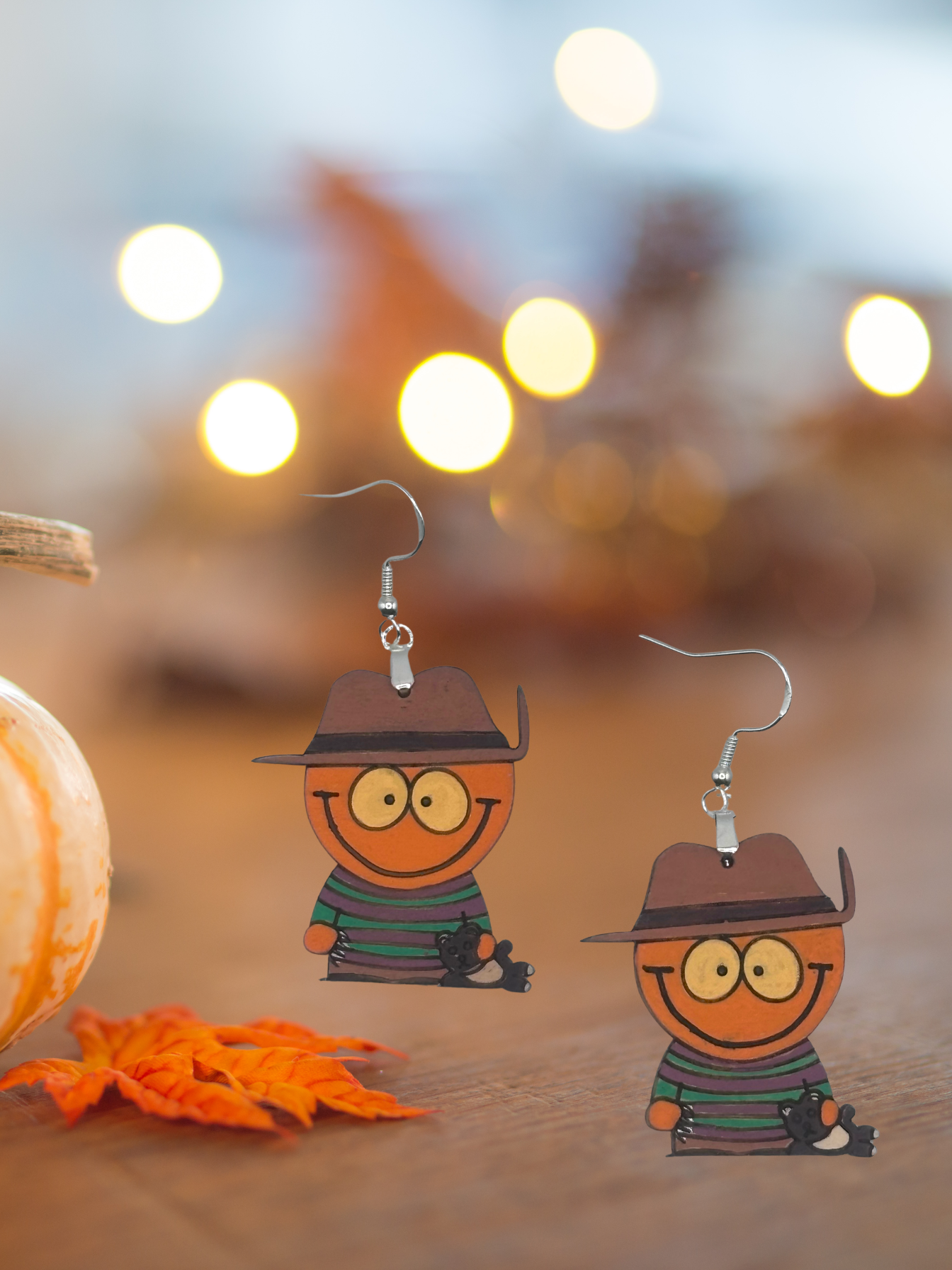 Hand Painted Halloween Character Earrings with Hypo-Allergenic Hooks