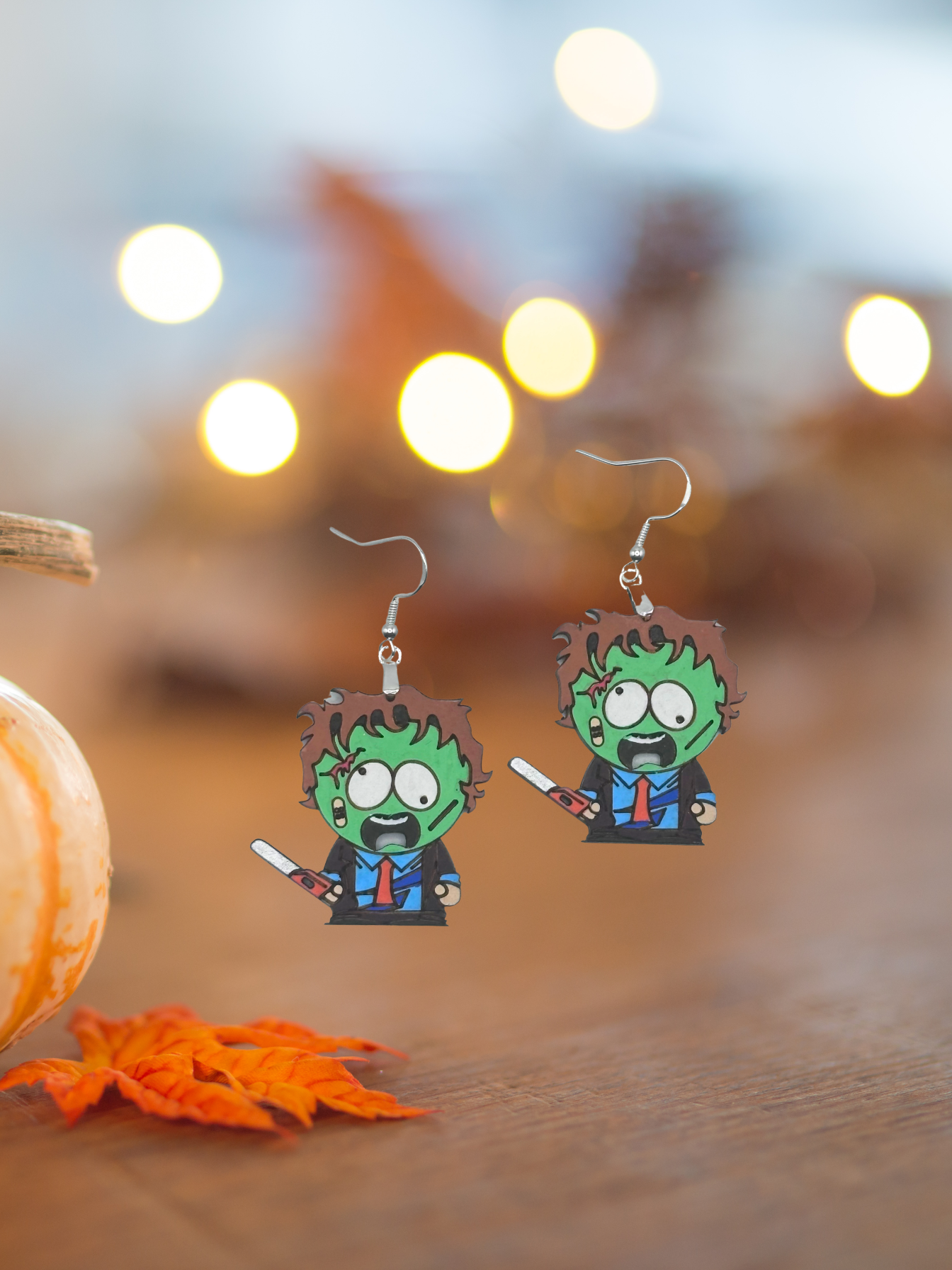 Hand Painted Halloween Character Earrings with Hypo-Allergenic Hooks