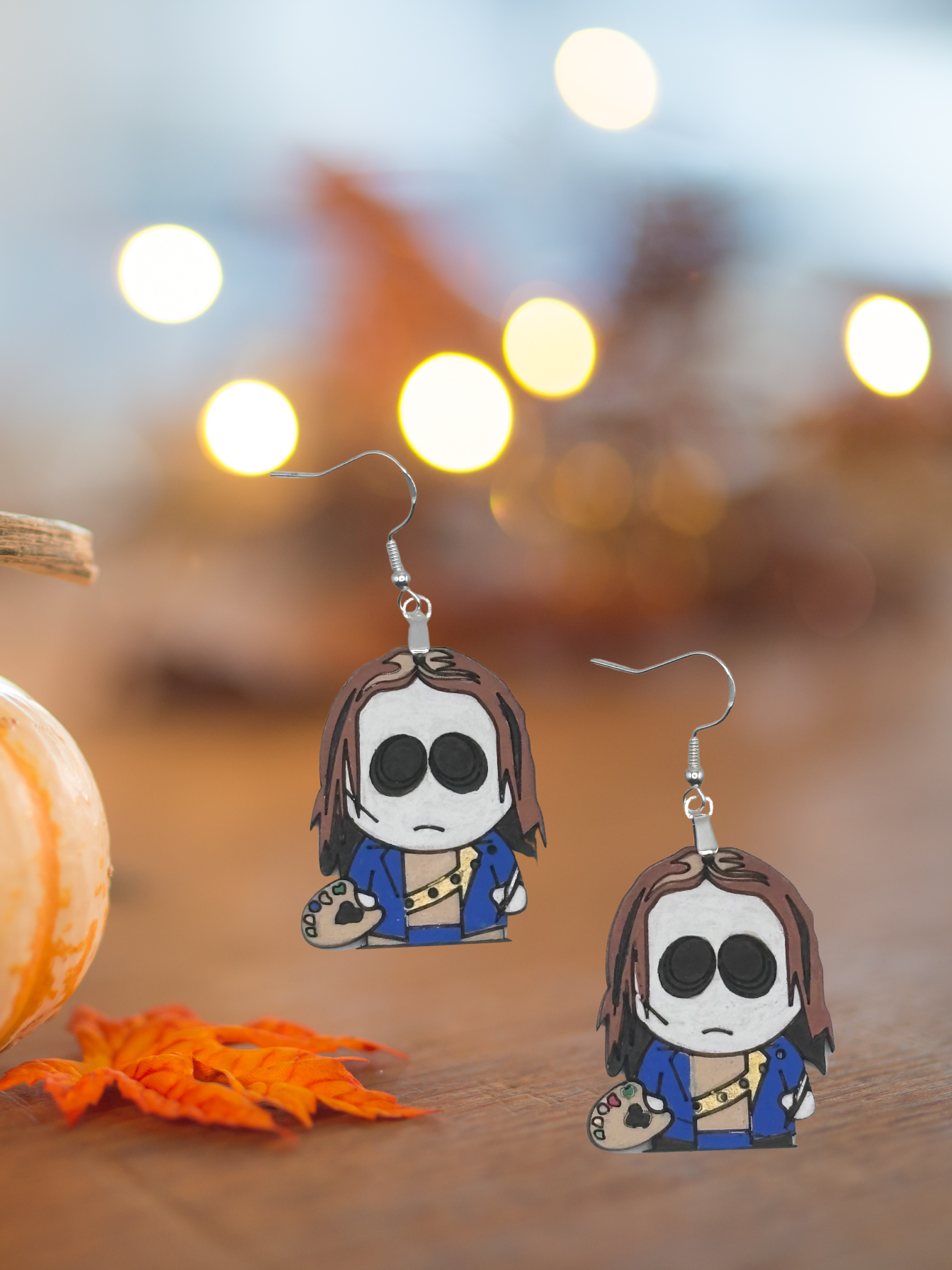 Hand Painted Halloween Character Earrings with Hypo-Allergenic Hooks