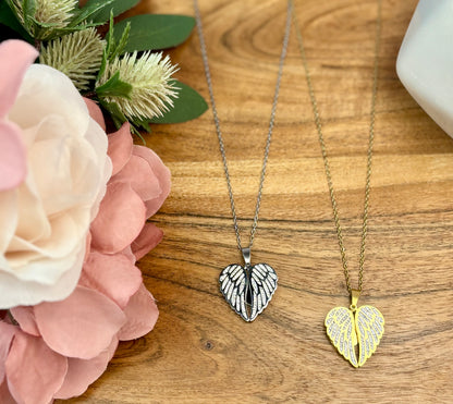 Sparkling Wings Hidden Heart Necklace