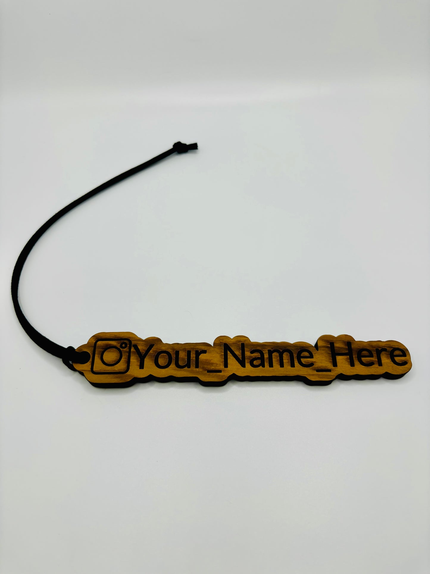 Customizable Scented Wood Car Air Freshener – Personalize with Your IG Name!