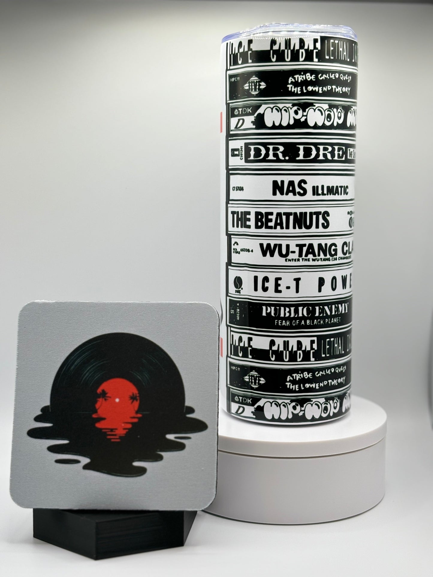 Music Nostalgia: 80's Made, 90's Raised Tumbler with Custom Coaster