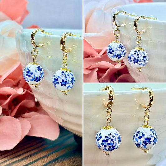 Dutch Delftware Inspired Earrings