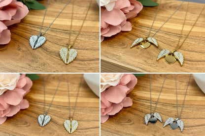 Sparkling Wings Hidden Heart Necklace