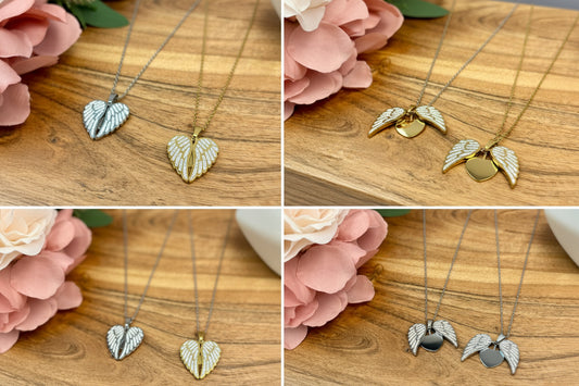 Sparkling Wings Hidden Heart Necklace