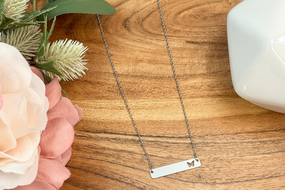 Butterfly Cutout Horizontal Bar Necklace
