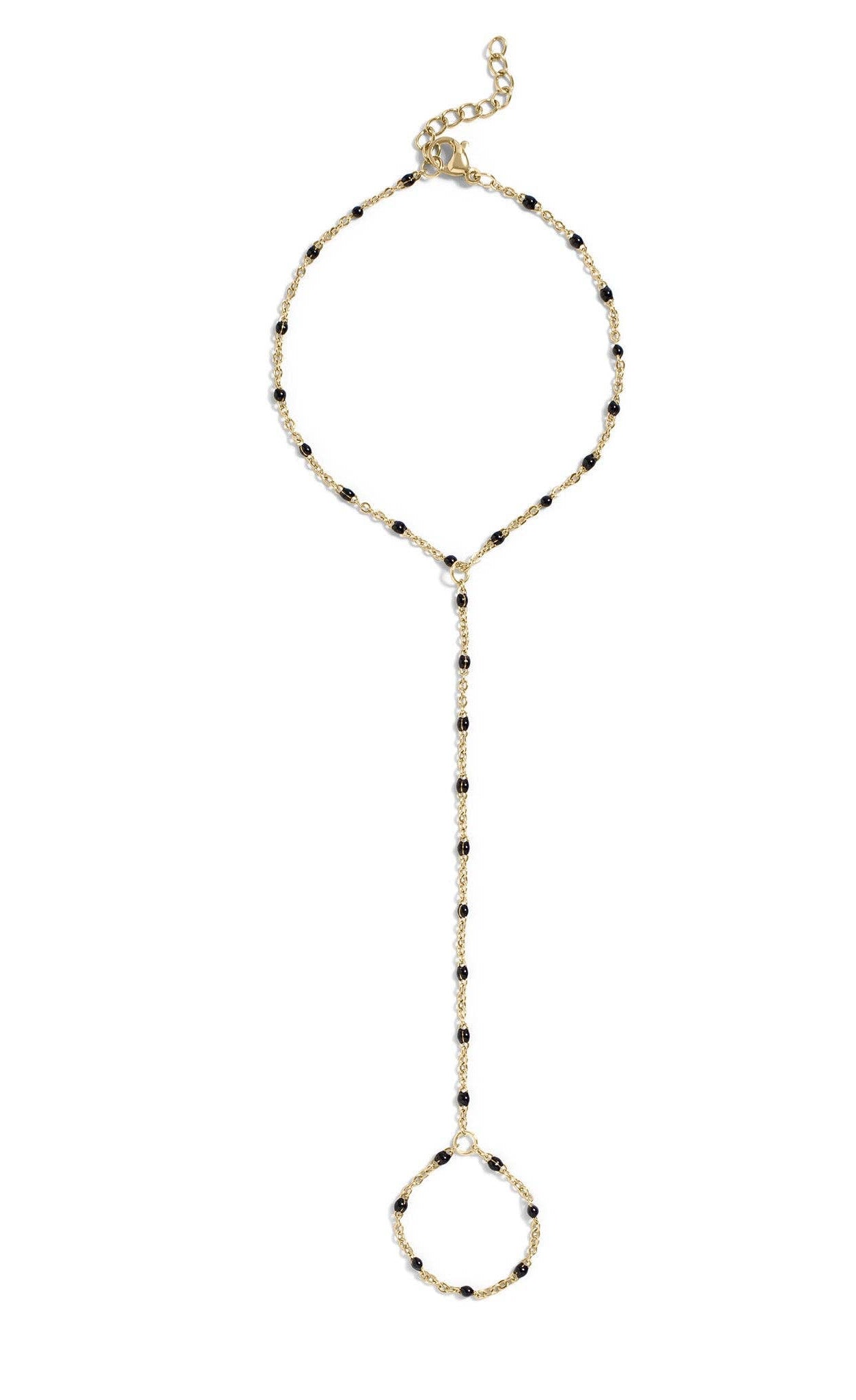 Beautiful Black Beaded Hand Chain