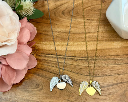 Sparkling Wings Hidden Heart Necklace