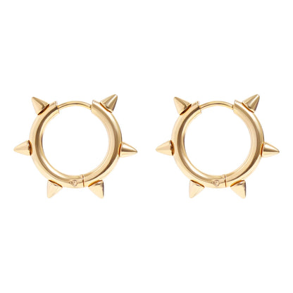 Edgy Spike Hoop Earrings