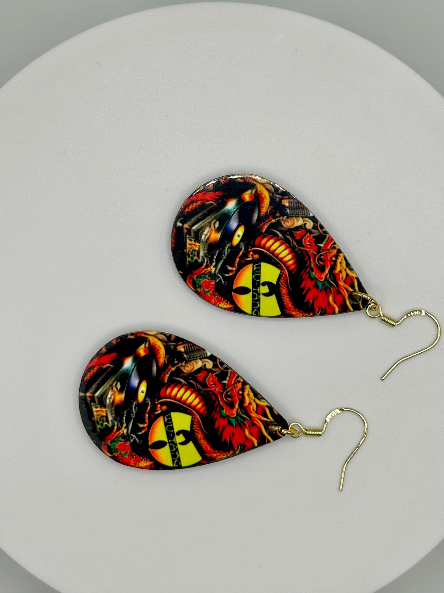 Asian Art WuTang Earrings - Unique Handcrafted Statement Earrings for True WuTang Clan Fans!
