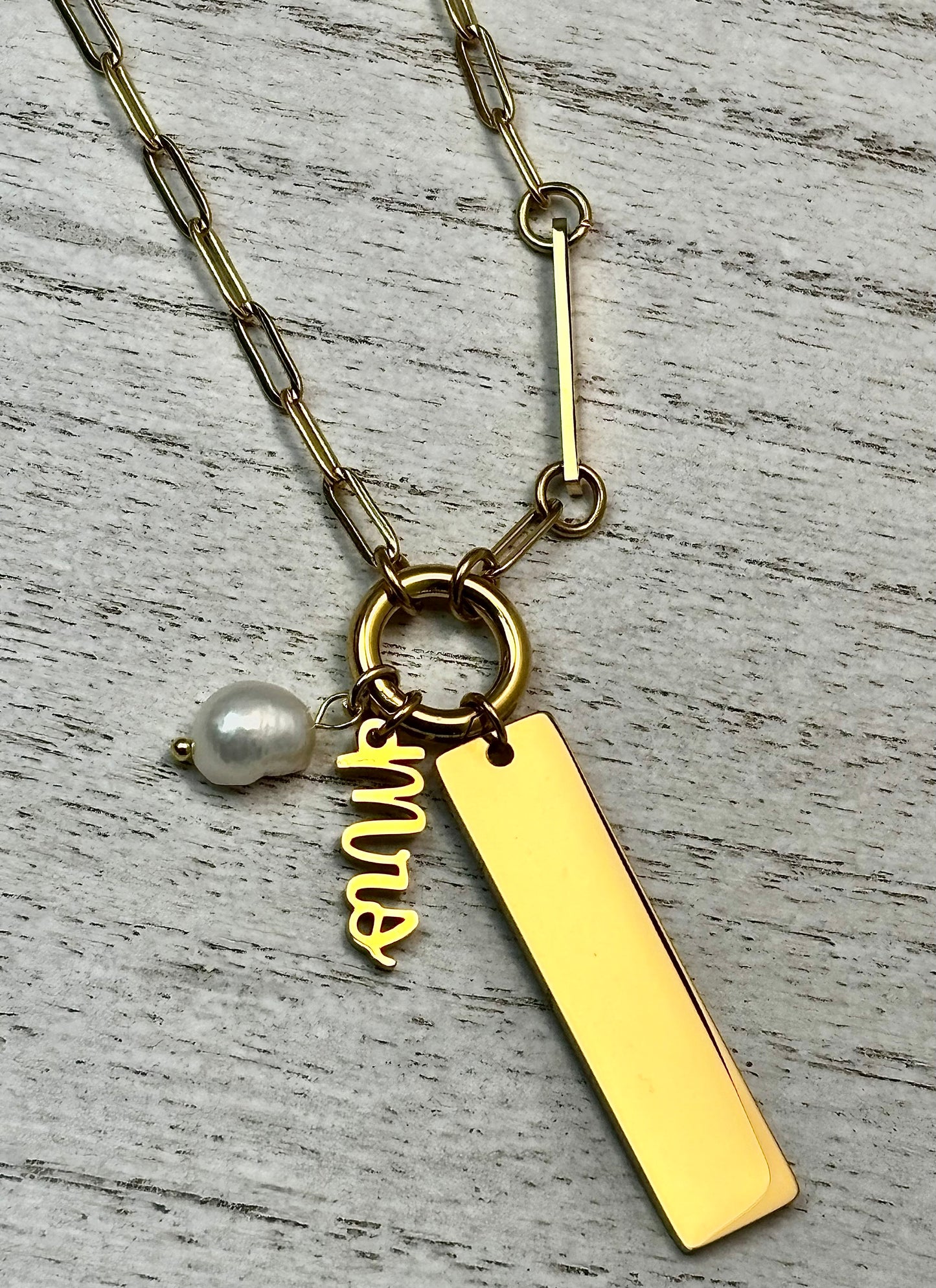 Personalized Bride Charm Necklace