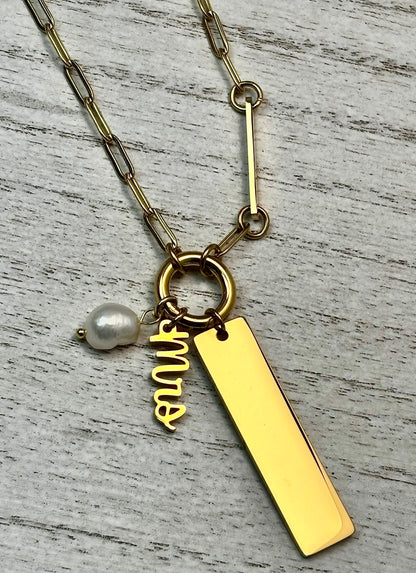 Personalized Bride Charm Necklace