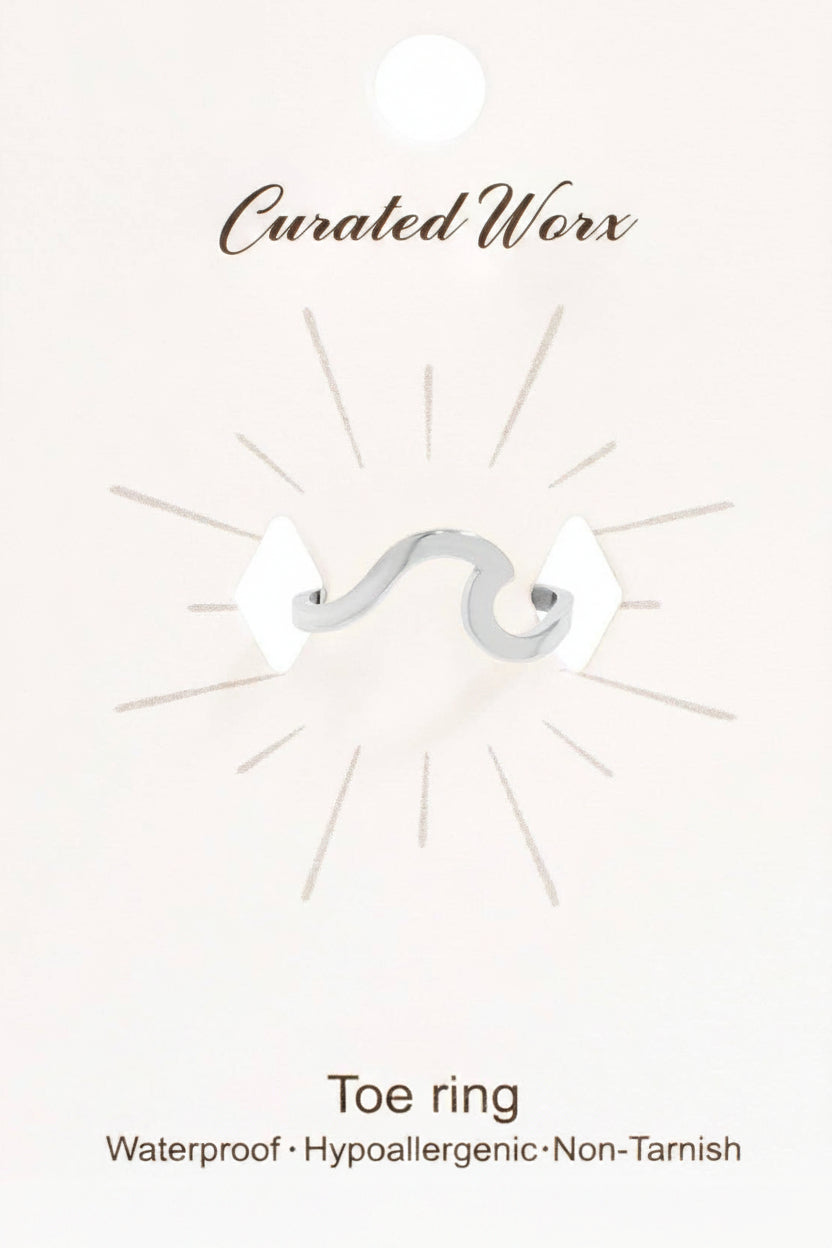 18K Gold PVD Adjustable Wave Toe Ring
