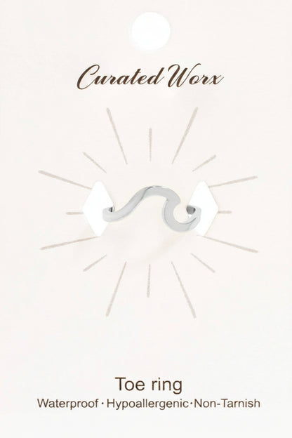 18K Gold PVD Adjustable Wave Toe Ring