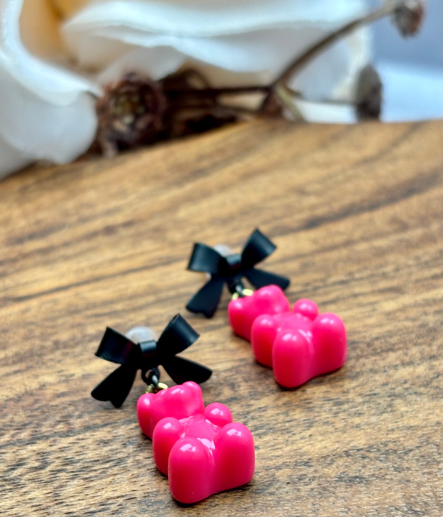 Malibu Pink Gummy Bear Earrings