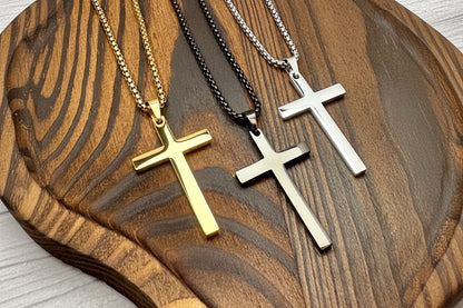 Men's Large Vertical Cross Necklace