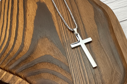 Men's Large Vertical Cross Necklace