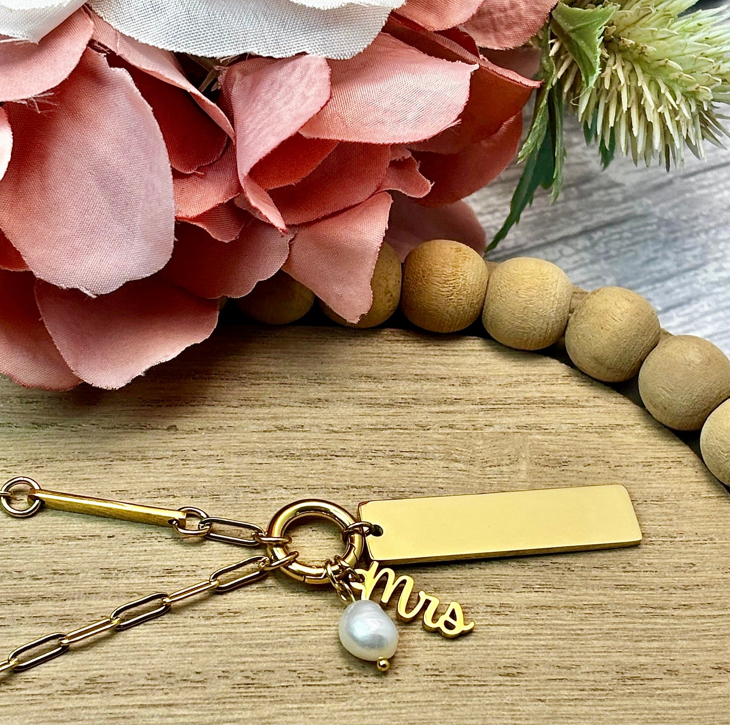 Personalized Bride Charm Necklace