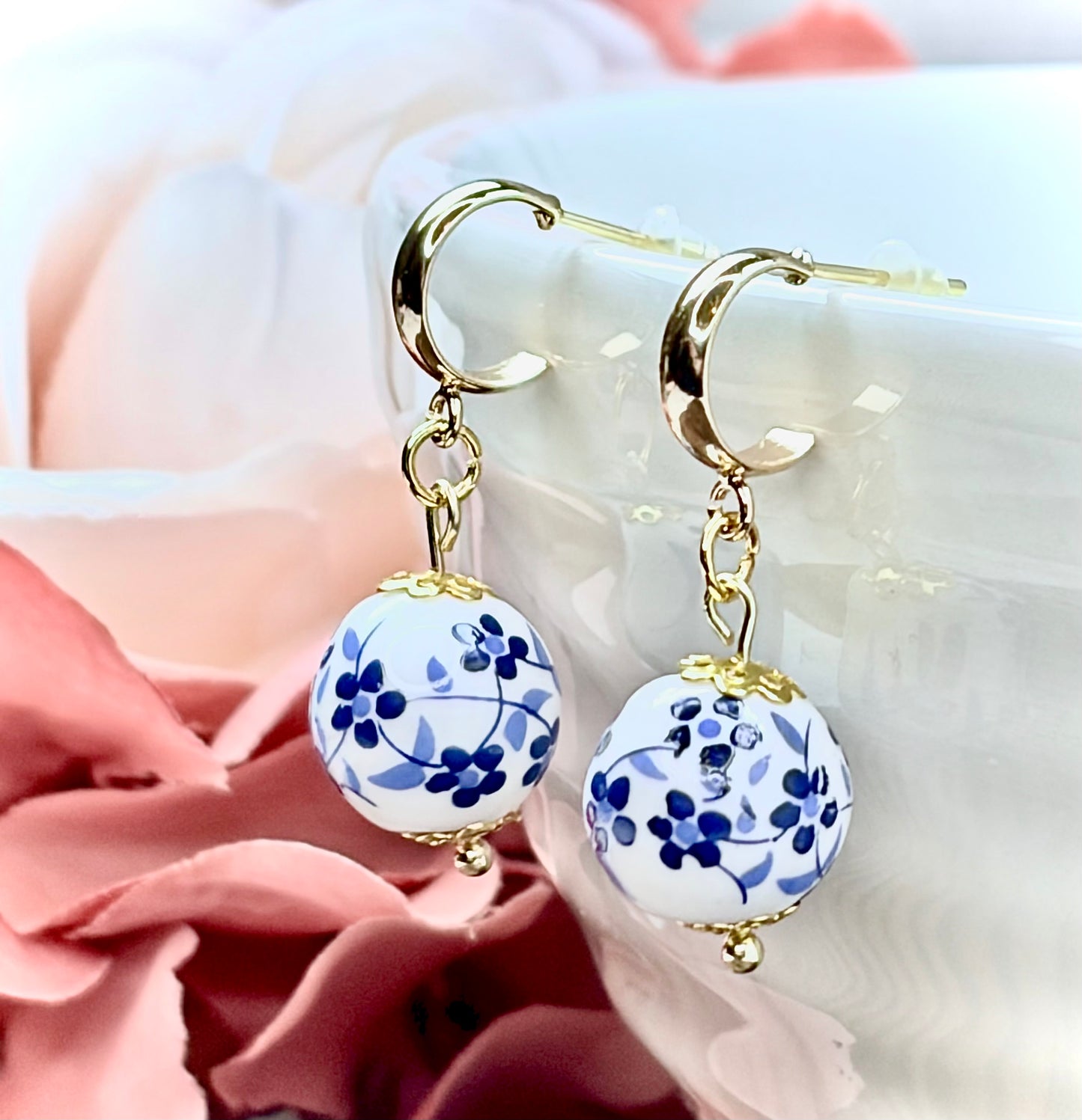Dutch Delftware Inspired Earrings