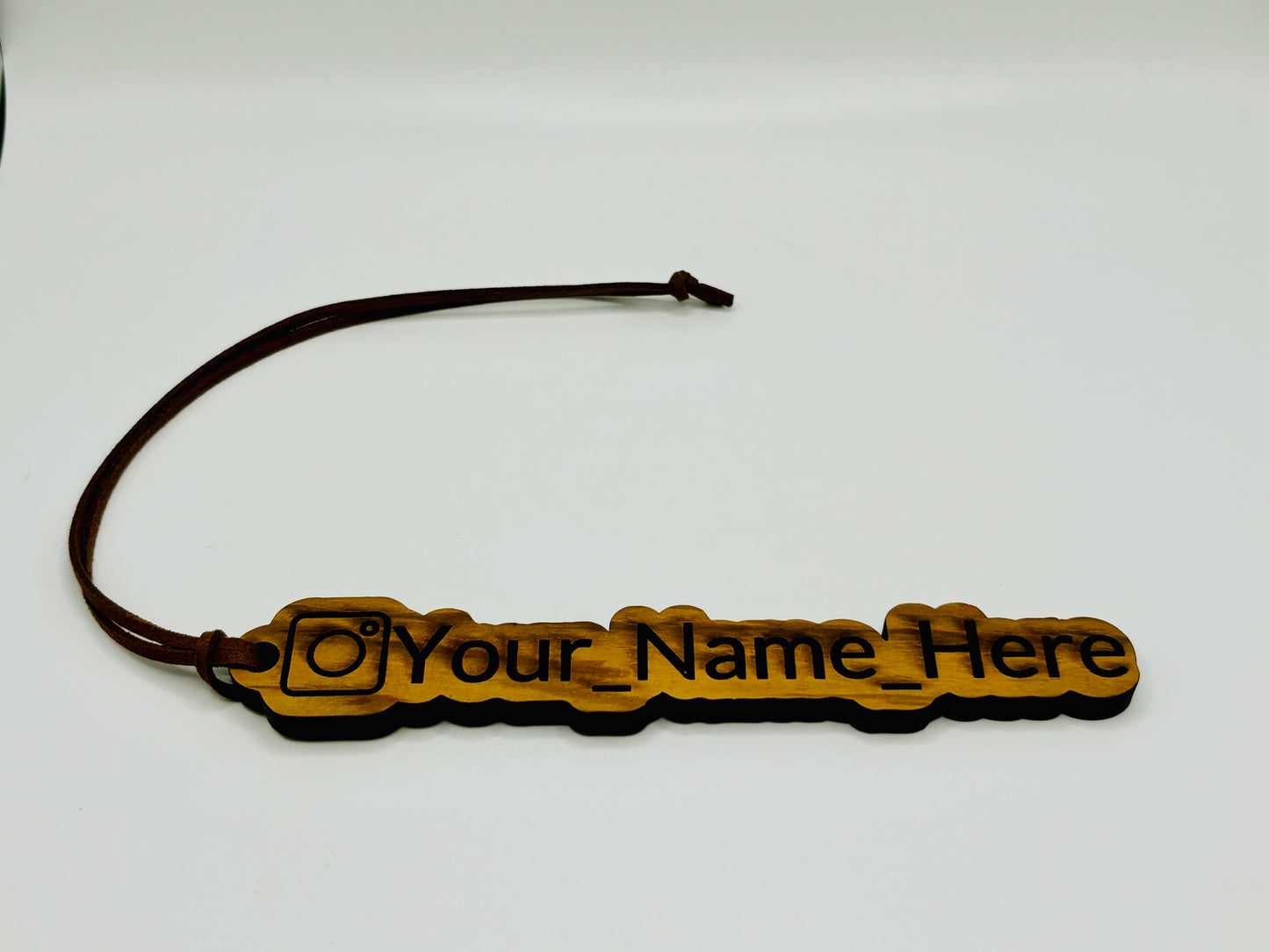 Customizable Scented Wood Car Air Freshener – Personalize with Your IG Name!