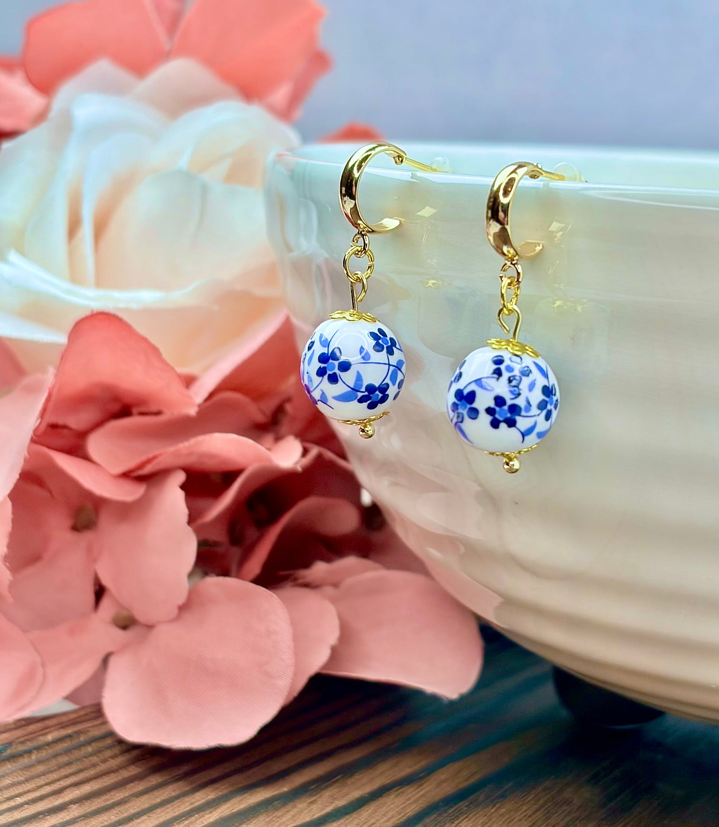Dutch Delftware Inspired Earrings