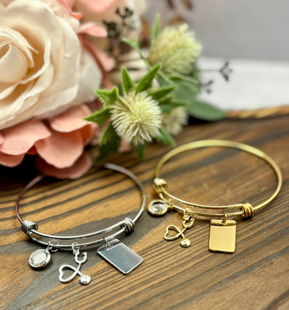 Healthcare Worker Modern Twist Bangle Bracelet