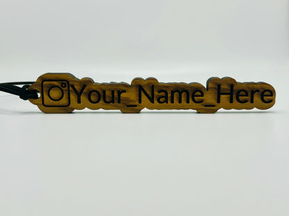 Customizable Scented Wood Car Air Freshener – Personalize with Your IG Name!
