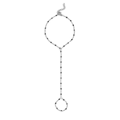 Beautiful Black Beaded Hand Chain