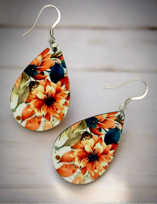 Beautiful Floral Blooms Earrings - Handcrafted with Vibrant Spring Flowers.