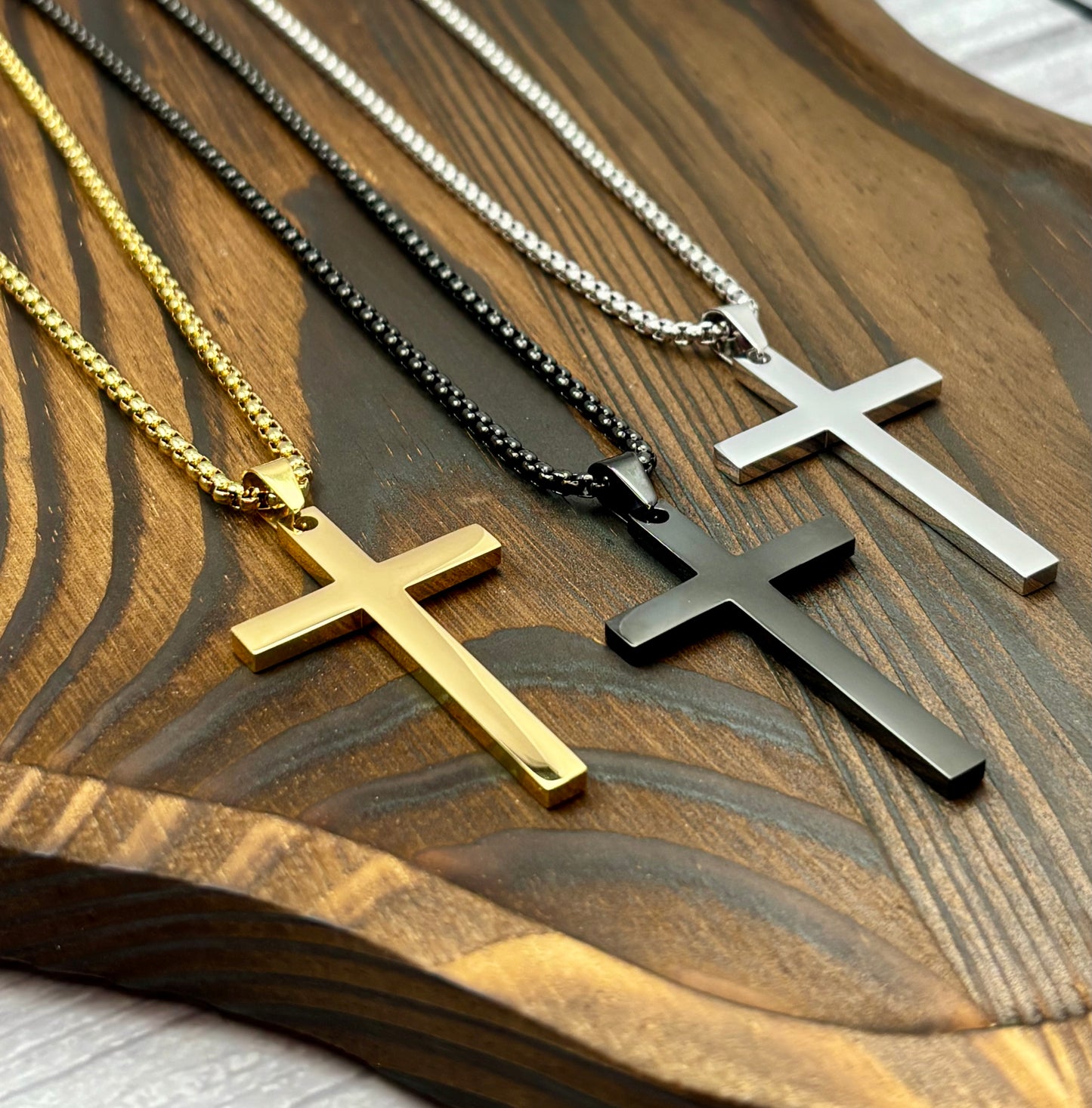 Men's Large Vertical Cross Necklace
