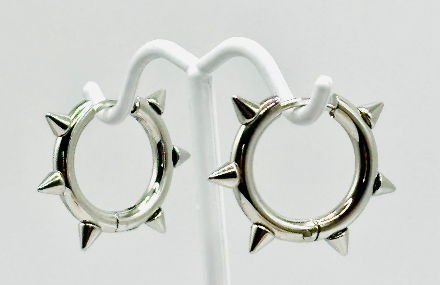 Edgy Spike Hoop Earrings