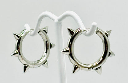 Edgy Spike Hoop Earrings