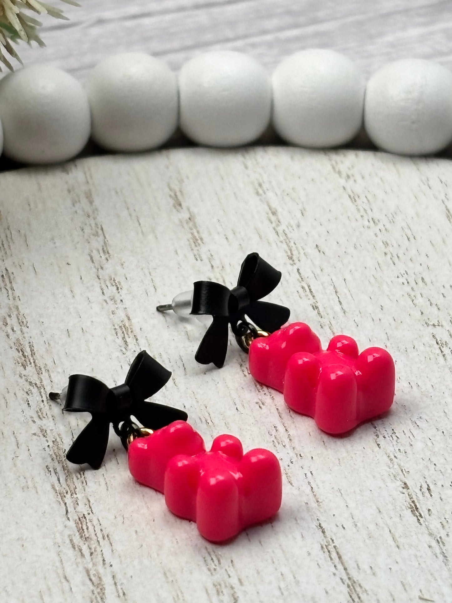Malibu Pink Gummy Bear Earrings
