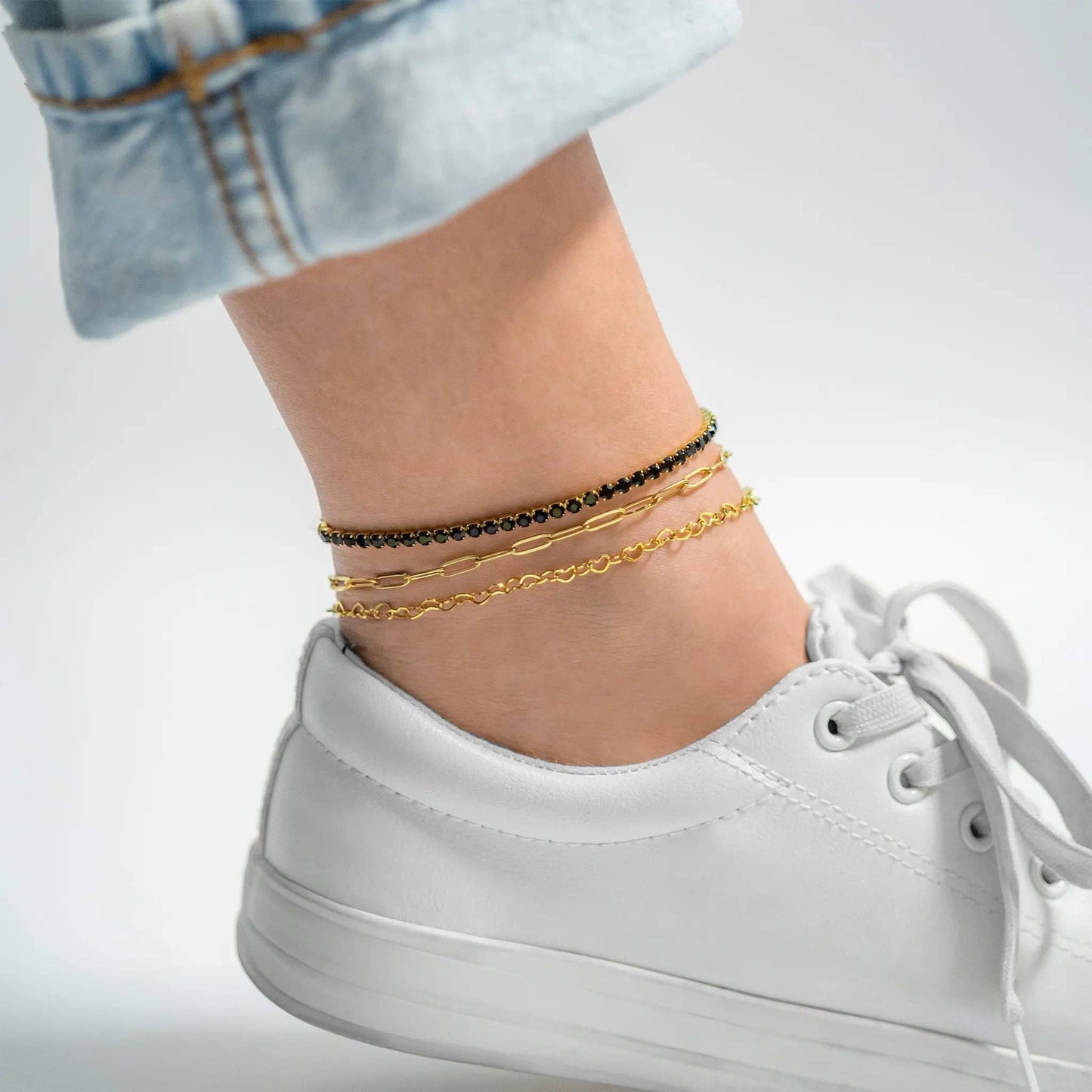 Beautiful Linked Hearts Anklet
