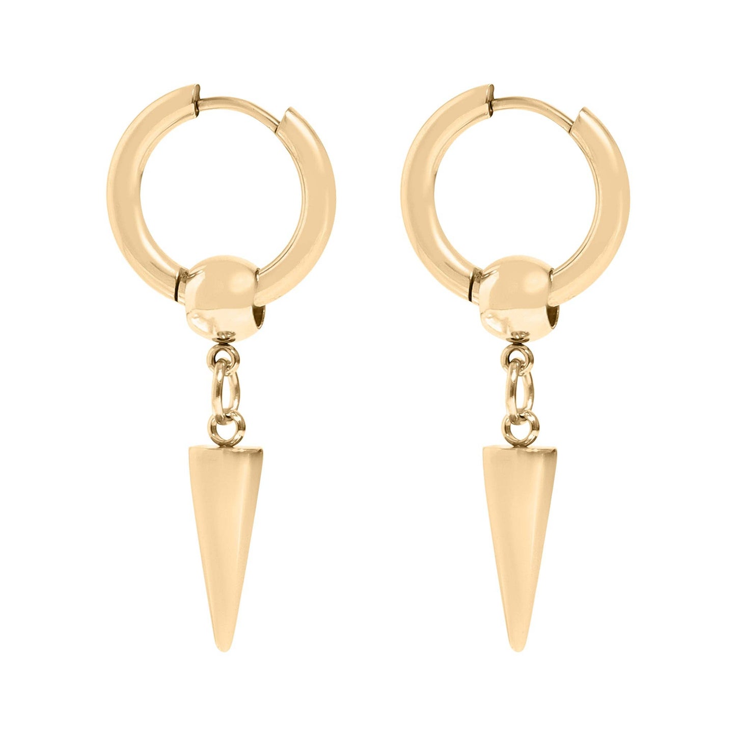 Steel Spike Pendant Hoop Earrings
