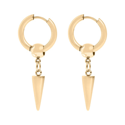 Steel Spike Pendant Hoop Earrings