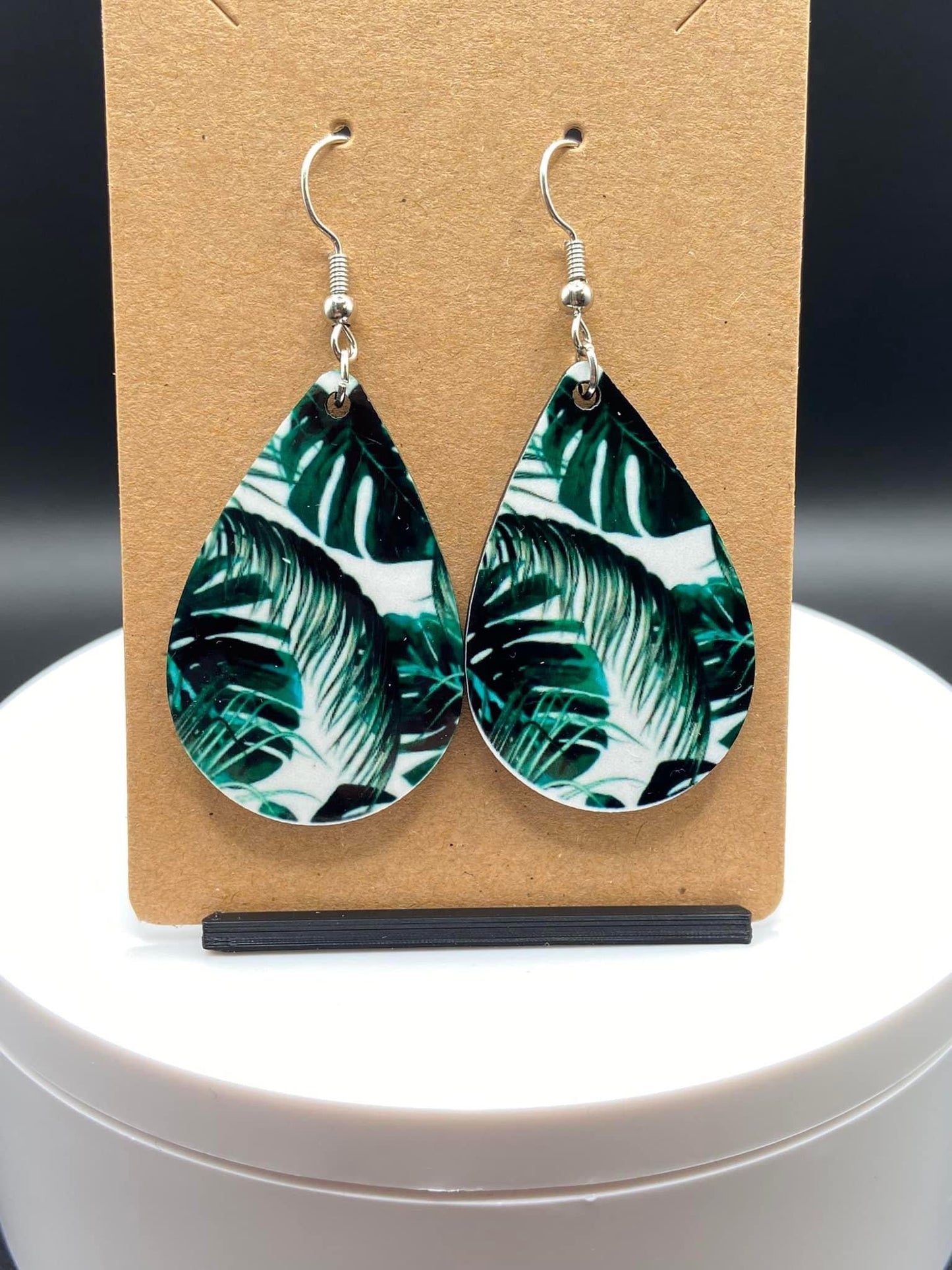 Exotic Paradise: Handmade Palm Tree and Monstera Earrings - Nature Inspired Jewelry