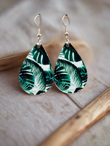 Exotic Paradise: Handmade Palm Tree and Monstera Earrings - Nature Inspired Jewelry