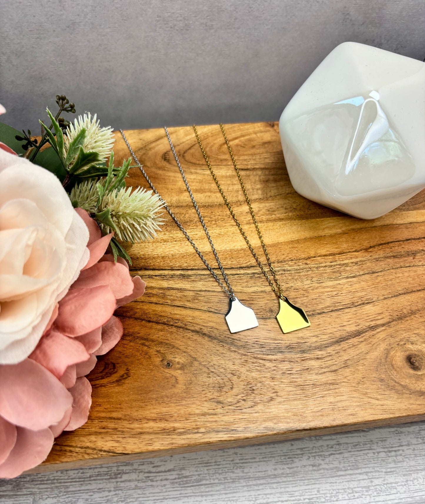 Cow Tag Pendant Necklace