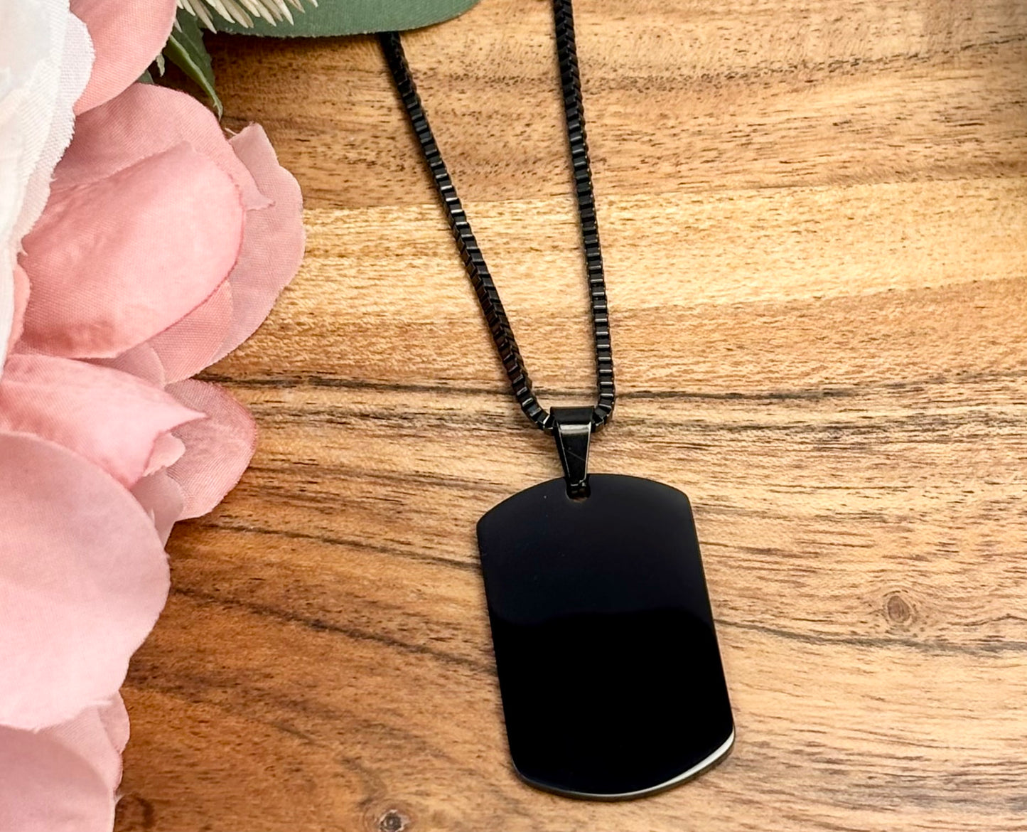 Dog Tag Box Chain Necklace