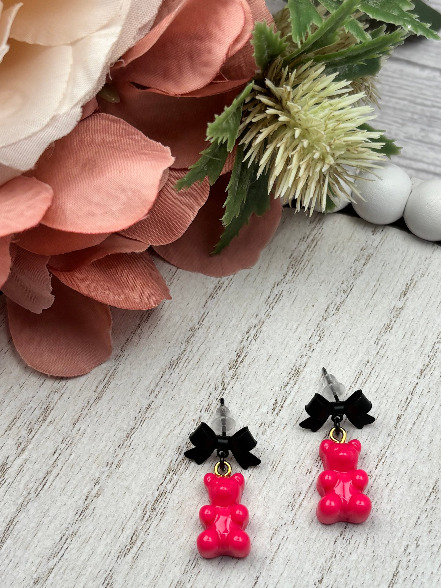 Malibu Pink Gummy Bear Earrings