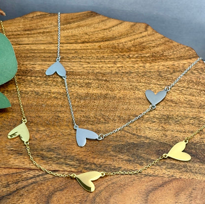 Three Connected Hearts Necklace