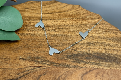Three Connected Hearts Necklace