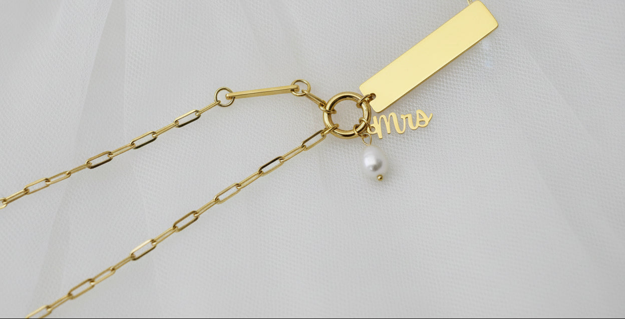 Personalized Bride Charm Necklace