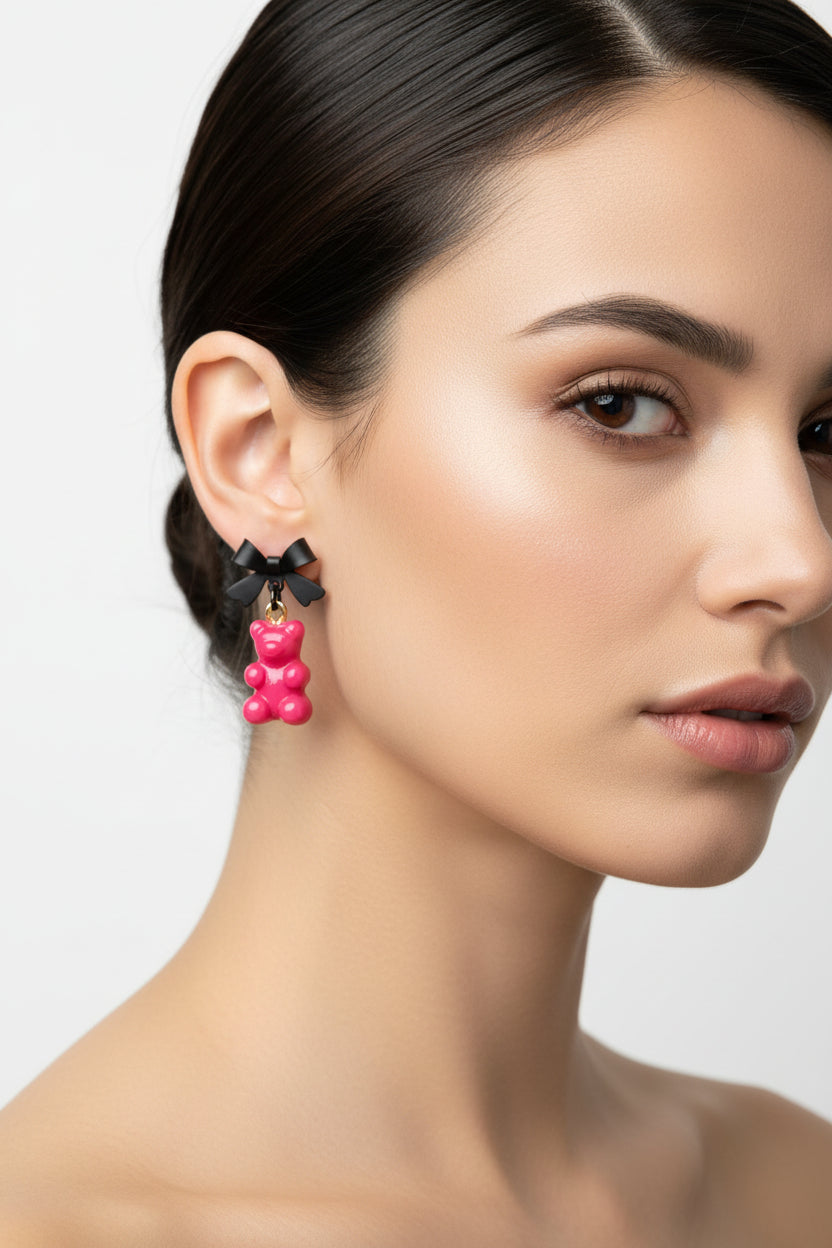 Malibu Pink Gummy Bear Earrings